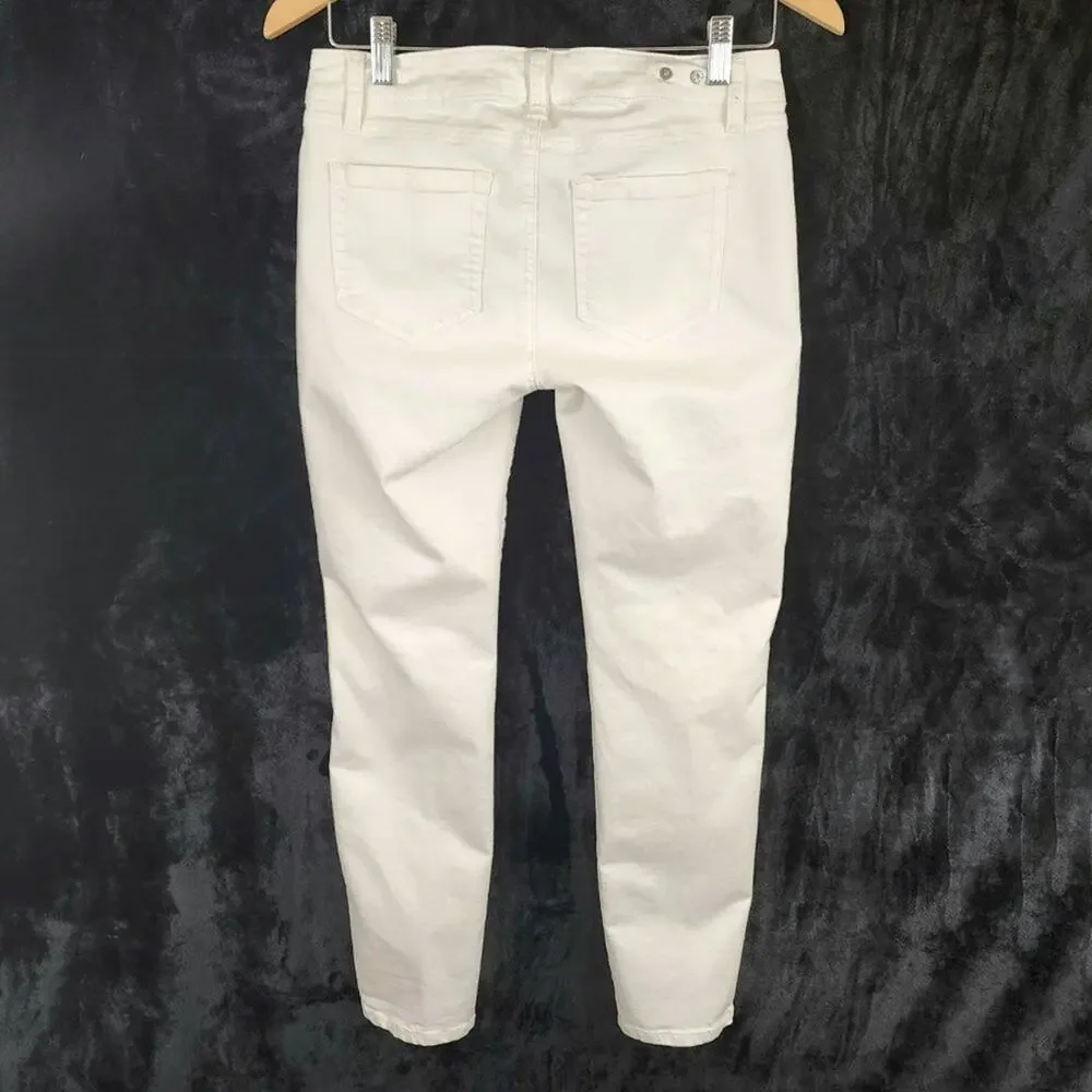 CAbi Skinny Jeans Women 2 Slimmie #5088 White Denim Stretch 5 Pocket EUC - Picture 2 of 6